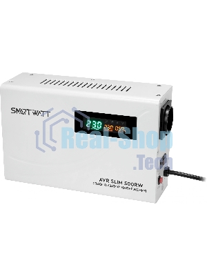 Настенный стабилизатор напряжения SMARTWATT AVR SLIM 500RW (100W - 260W, 500VA, 0.5 кВт, 50 Гц, розеток — 1, LED-диспле