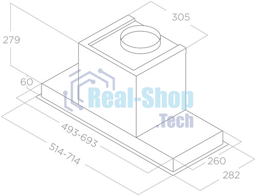 Вытяжка Elica HIDDEN 2.0 BL MAT/A/72