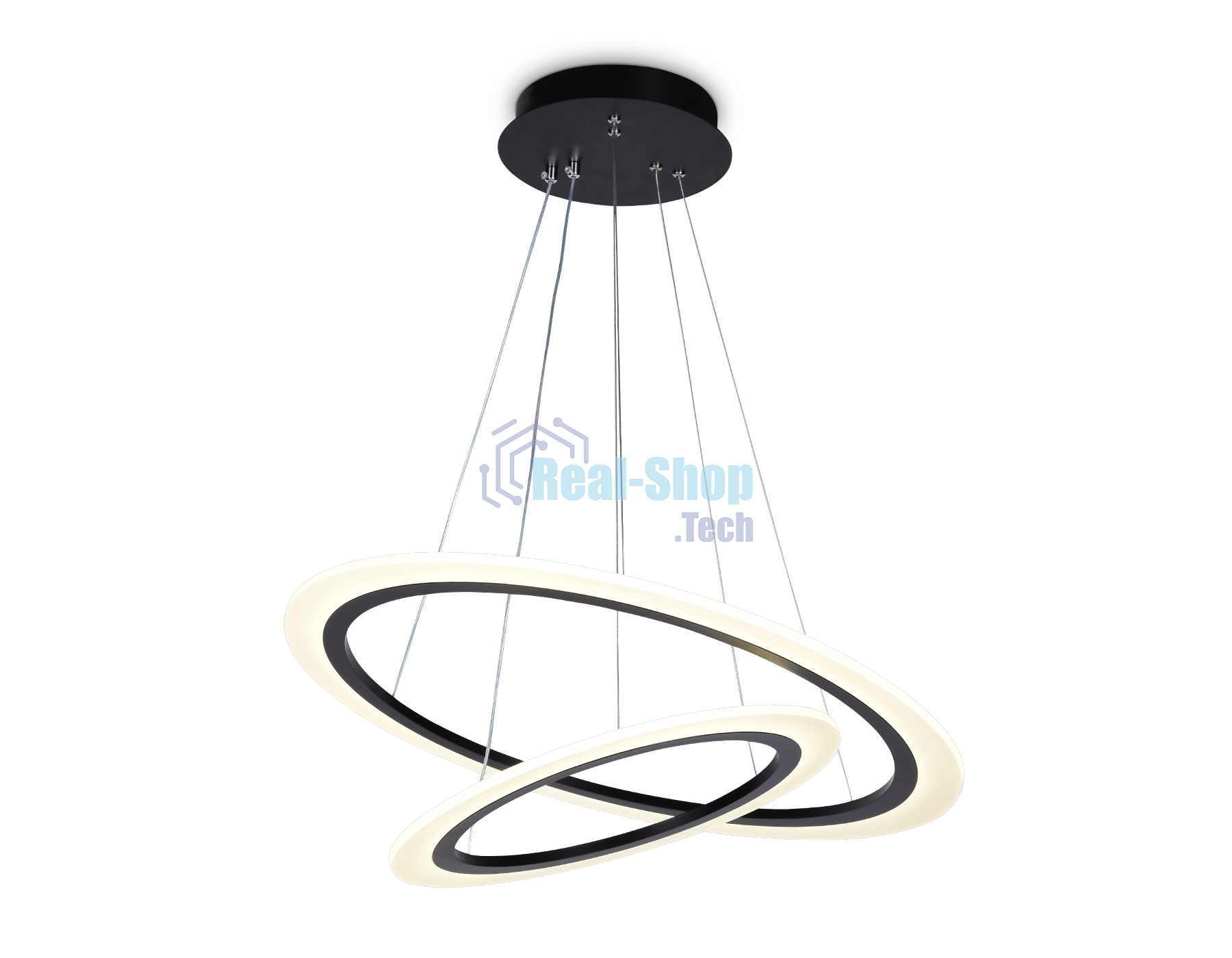 Светильник Ambrella light FA4357/2 BK черный 78W 3000K/4200K/6400K D580*670 (ПДУ РАДИО 2.4G)