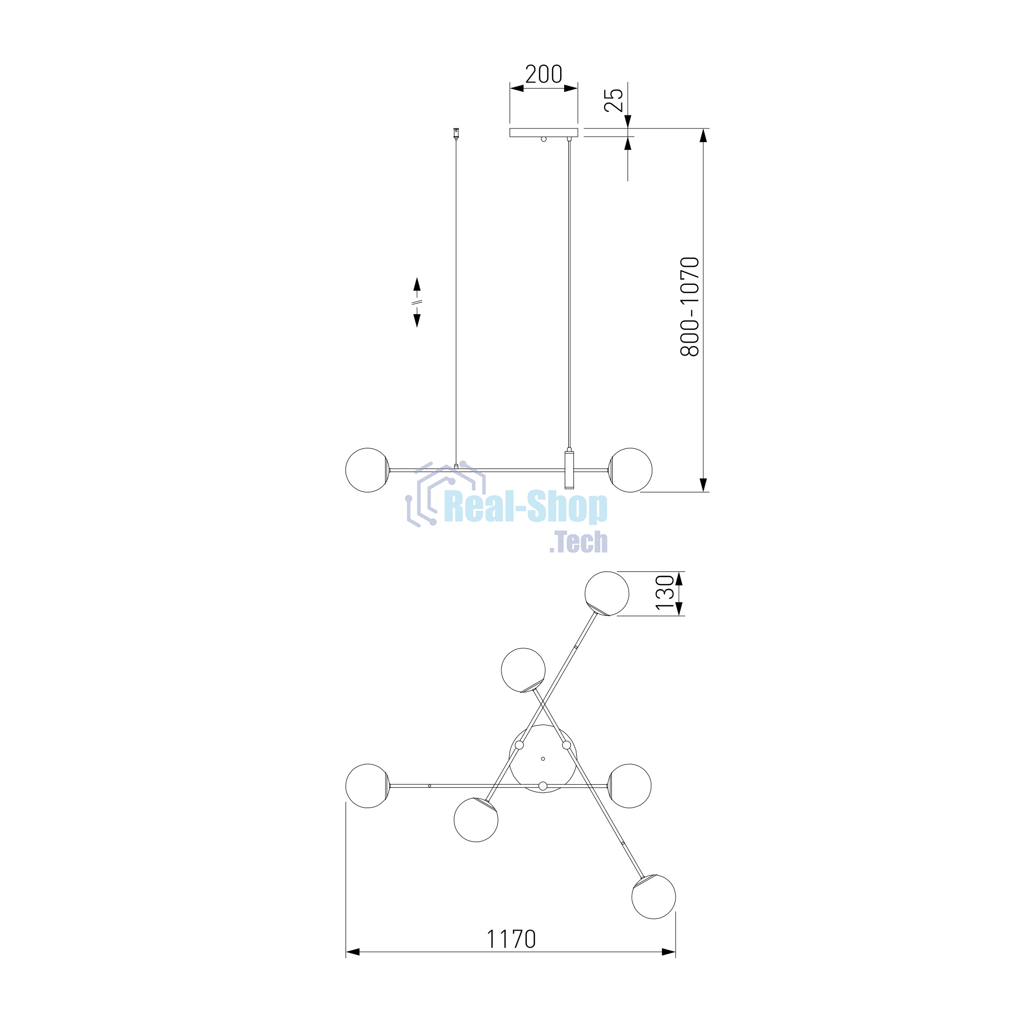 70146/6 / подвесной светильник / черный Smart