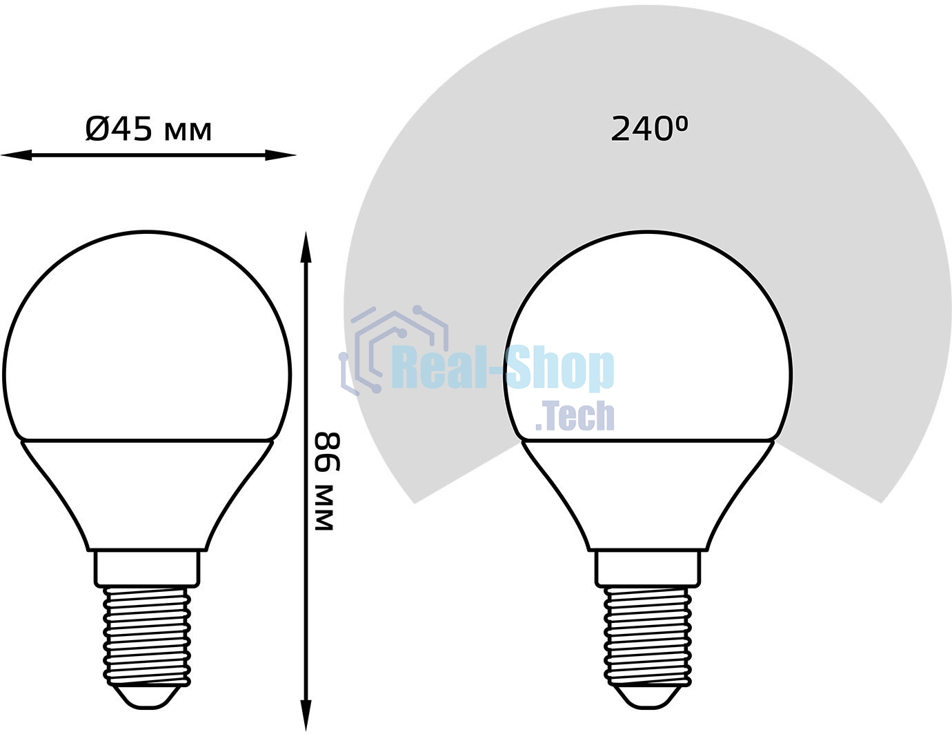 Лампа светодиодная Шар Gauss 7W 590lm 6500К E14 диммируемая LED