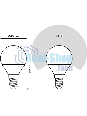 Лампа светодиодная Шар Gauss 7W 590lm 6500К E14 диммируемая LED