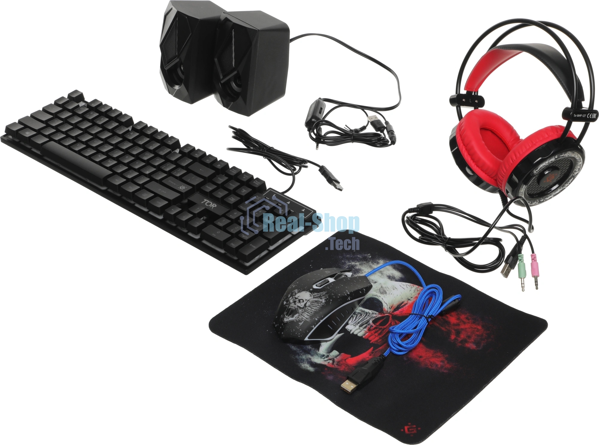 Комплект клавиатура+мышь Defender Tor MHP-127 проводной, USB, 3200 DPI, чёрный