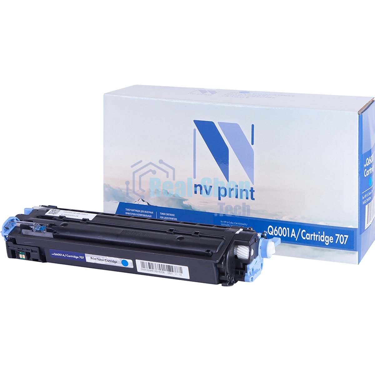 Картридж лазерный NVPrint совместимый HP Q6001A/Can707 Cyan для LJ Color CM1015MFP/1017MFP/1600/2600N (2000k)