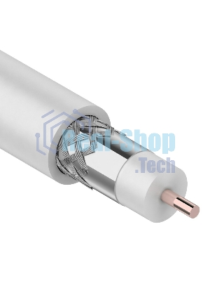 Кабель коаксиальный магистральный Rexant RG-11U, 75 Ом, CCS/Al/Al, 83%, бухта 305 м, белый