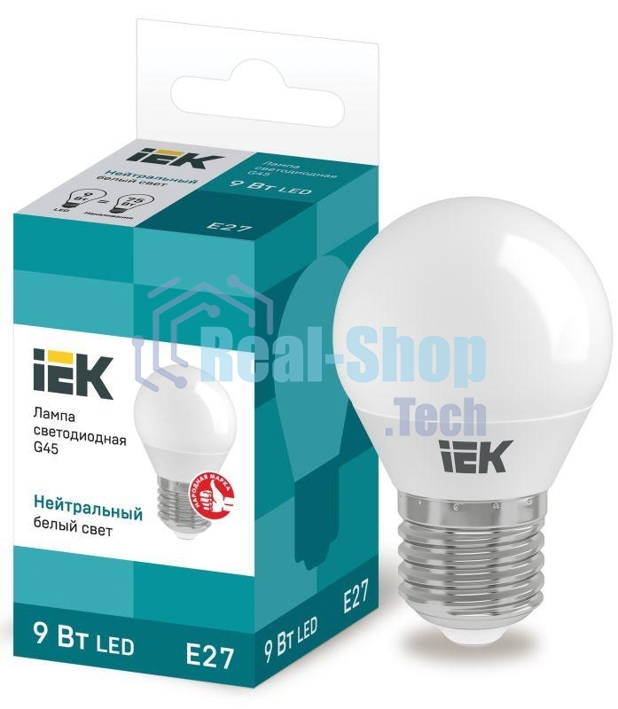 Лампа cветодиодная Iek LLE-G45-9-230-40-E27 ECO G45 шар 9Вт 230В 4000К E27