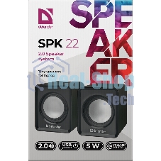 Акустическая система 2.0 Defender #1 SPK 22 черный, 5 Вт, питание от USB