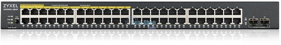 Kоммутатор Zyxel GS1900-48HPv2 Smart L2 PoE + switch, rack 19 