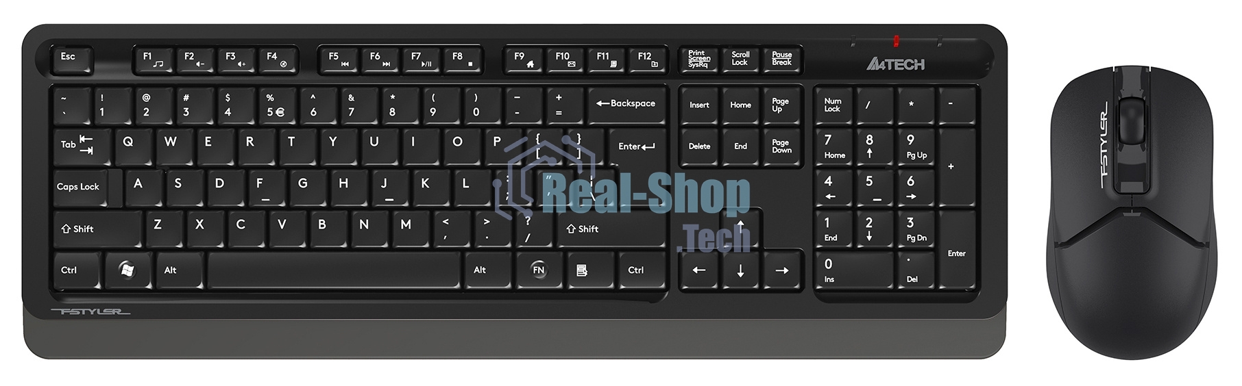 Комплект клавиатура + мышь A4Tech Fstyler FG1012 клав:черный/серый мышь:черный USB беспроводная Multimedia