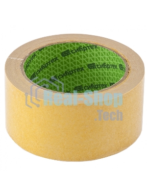 Лента клейкая двусторонняя Сибртех, 50 мм х 25 м, на полипропиленовой основе