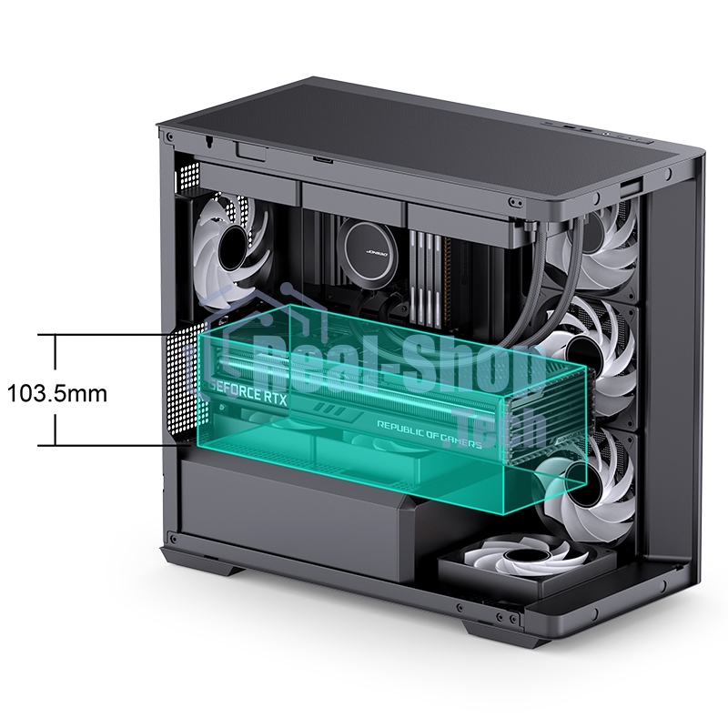 Корпус без блока питания Корпус JONSBO D300 Black MATX без БП, боковая панель из закаленного стекла, mini-ITX, micro-ATX, черный