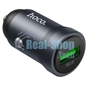 Автомобильное зарядное устройство Hoco, 18Вт, USB, Z62, металлический серый, коробка