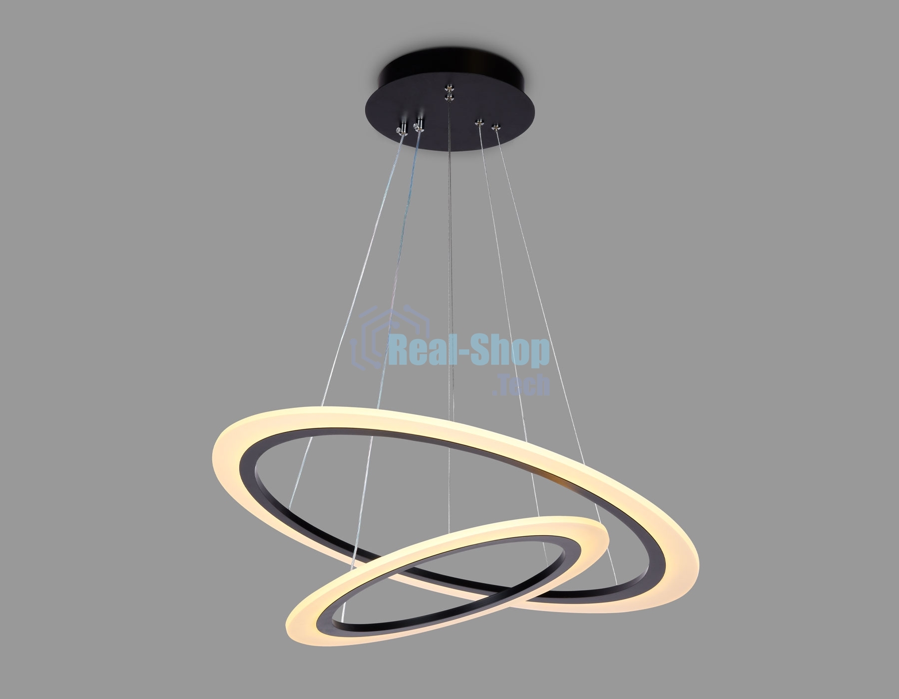 Светильник Ambrella light FA4357/2 BK черный 78W 3000K/4200K/6400K D580*670 (ПДУ РАДИО 2.4G)