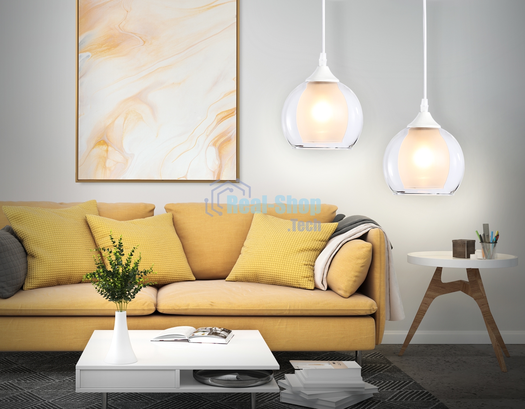Светильник Ambrella light TR3538 WH/CL/FR белый/прозрачный/белый матовый E27 max 40W D130*800