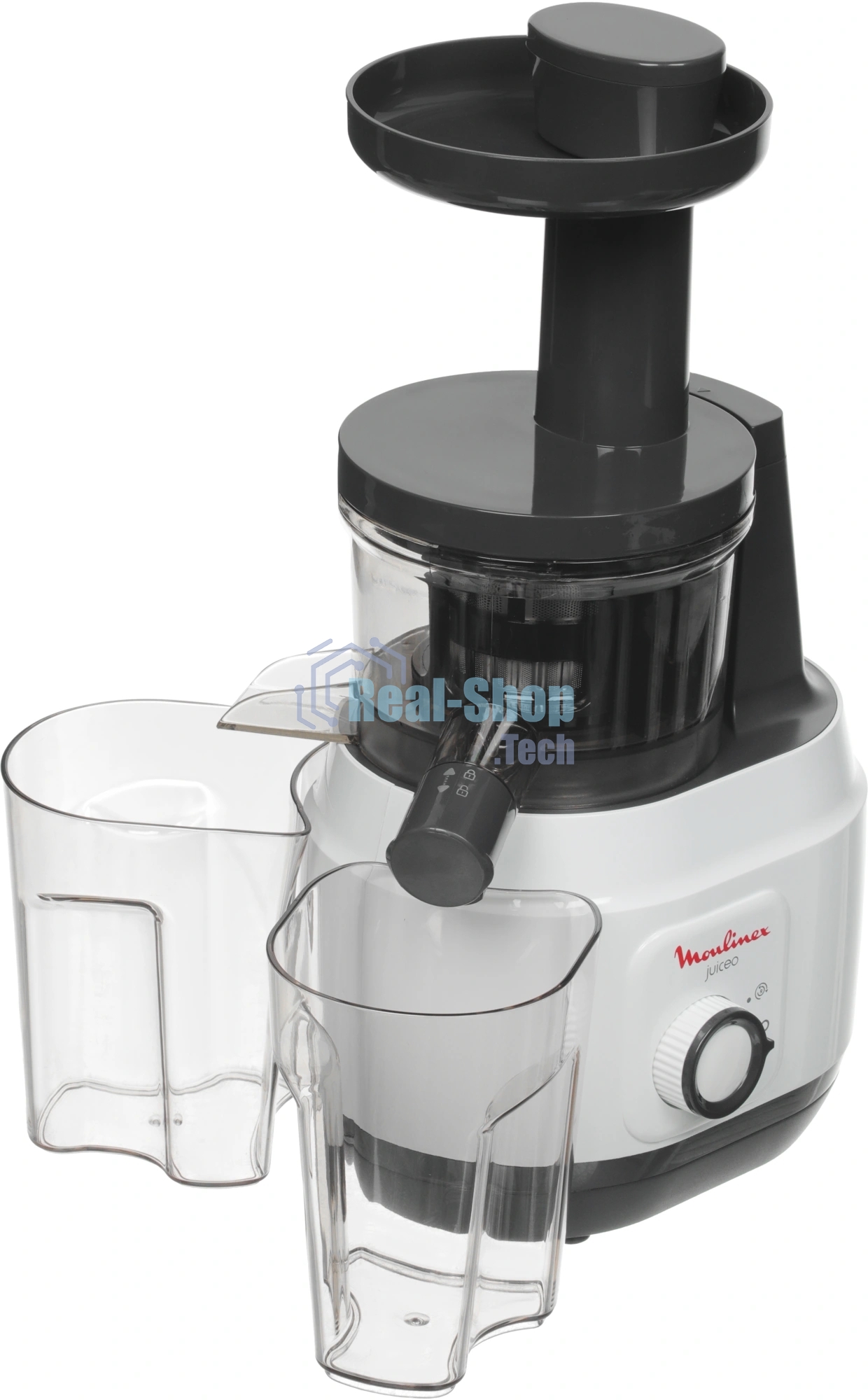 Соковыжималка Moulinex ZU150110 белый/черный, шнековая вертикальная, 150 Вт, 800 мл, электронное, реверс