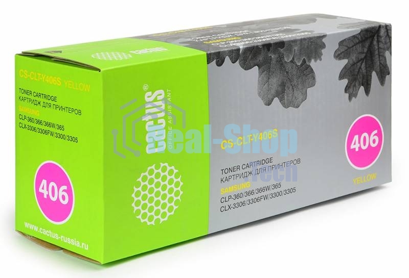 Картридж лазерный Cactus CS-CLT-Y406S yellow желтый (1000 стр.) для Samsung CLP-360/365/CLX-3300/3305