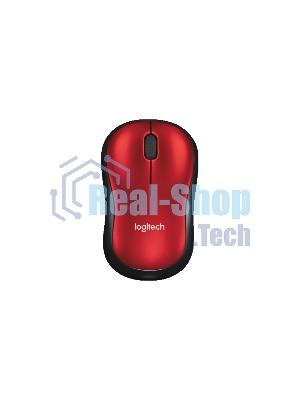 Мышь беспроводная Logitech M185, красный, 1000 dpi, радиоканал, USB, кнопки - 3
