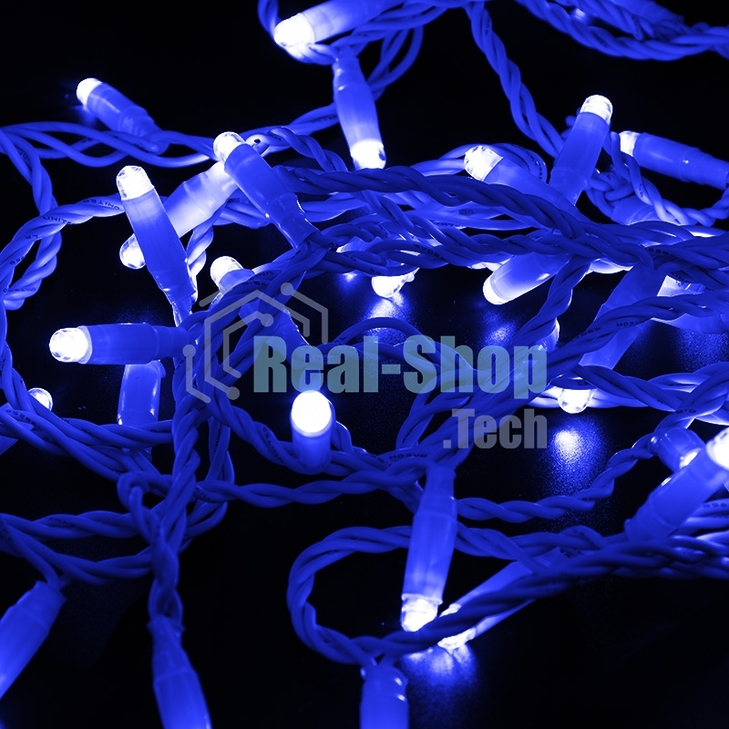 Гирлянда Neon-night Нить 10м, с эффектом мерцания, белый ПВХ, 24В, синий