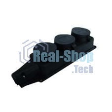 Розетка трехместная настенная с заглушками c заземлением каучук 16А 250В IP44 (602230)