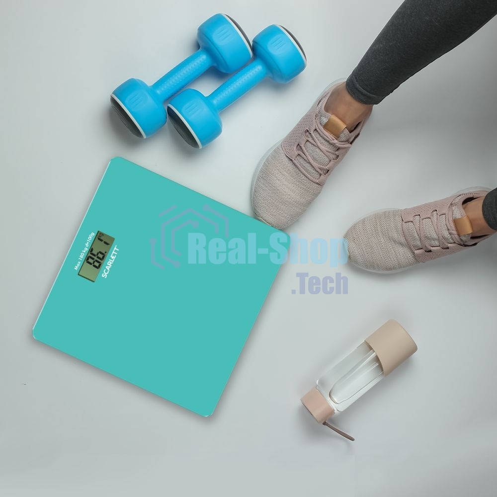 Весы напольные электронные Scarlett SC-BS33E035 макс.180кг голубой