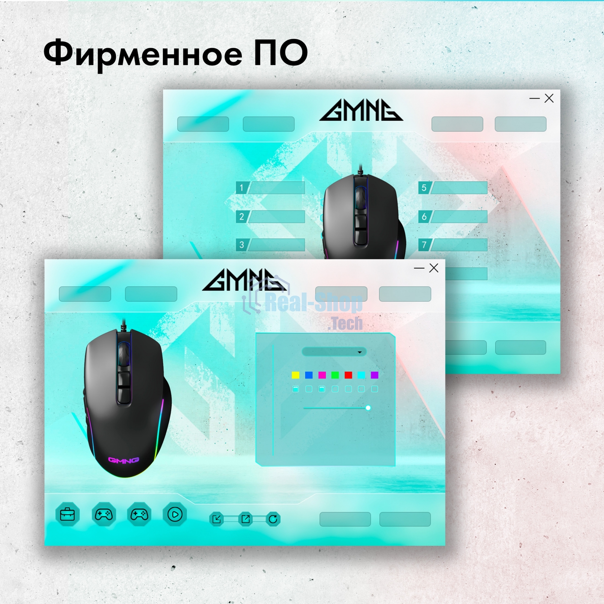 Мышь проводная GMNG XM003 черный, 32000 dpi, USB, кнопки - 10