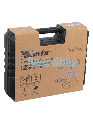 Дрель-шуруповерт MTX MCDL-12-02, 12 В, 2 Ач, 20 Нм, щеточный