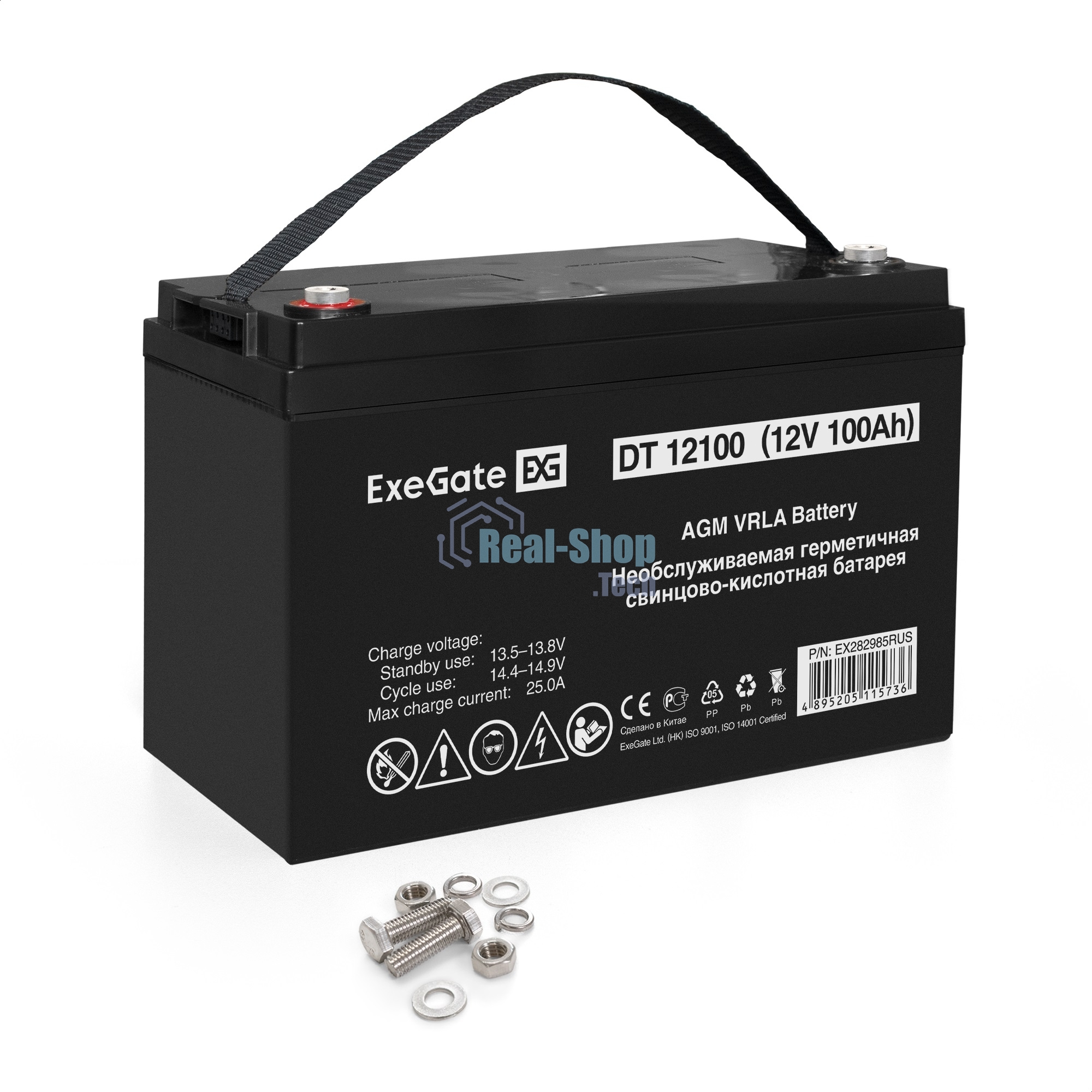 Аккумуляторная батарея ExeGate DT 12100 (12V 100Ah, под болт М6)