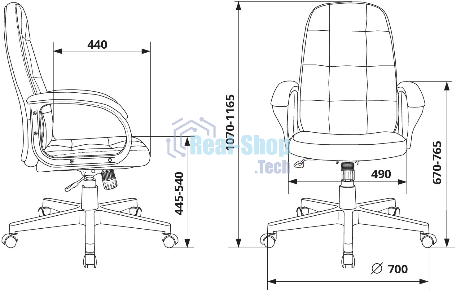 Кресло руководителя Бюрократ CH 002 Fabric Light-19 серый, крестов. пластик