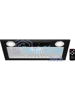 Вытяжка встраиваемая Kuppersberg INLINEA 52 Black, ширина 52 см, отвод/рециркуляция, 850 м3/час, электронное сенсорное управление, таймер, пульт ДУ, 3 скорости, светодиодное освещение 2х3,5 Вт, металлический жироулавливающий фильтр, угольный фильтр С6С (опция), 42 дБ, черный