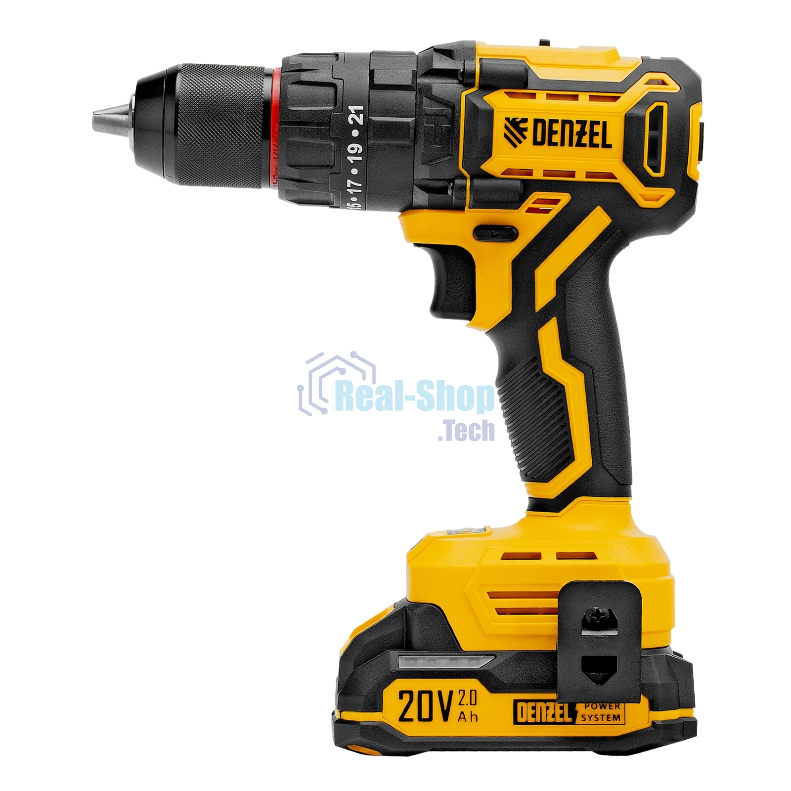 Дрель-шуруповерт аккумуляторная ударная бесщет. Denzel CIDH-BL-20, Li-Ion, 20 В