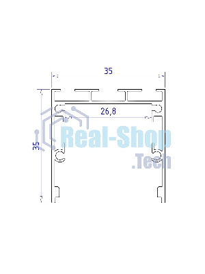 Алюминиевый профиль Ambrella light GP2550AL серебро 2000*35*35