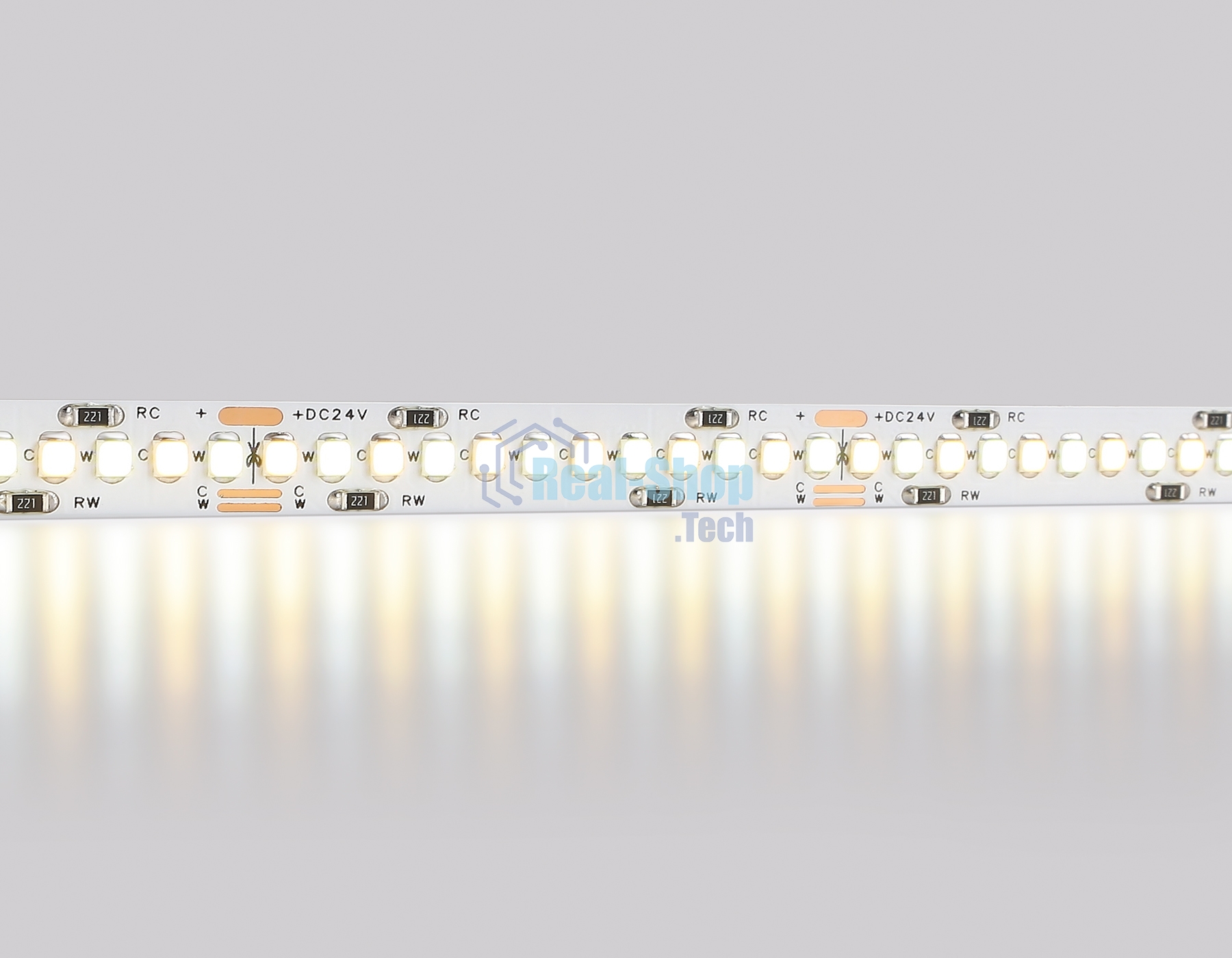 Светодиодная лента Ambrella light GS4151 2835 240Led/ 18W m/ 24V IP20 CCT 3000-6500K/5000*10*1.2mm (3 конт.)