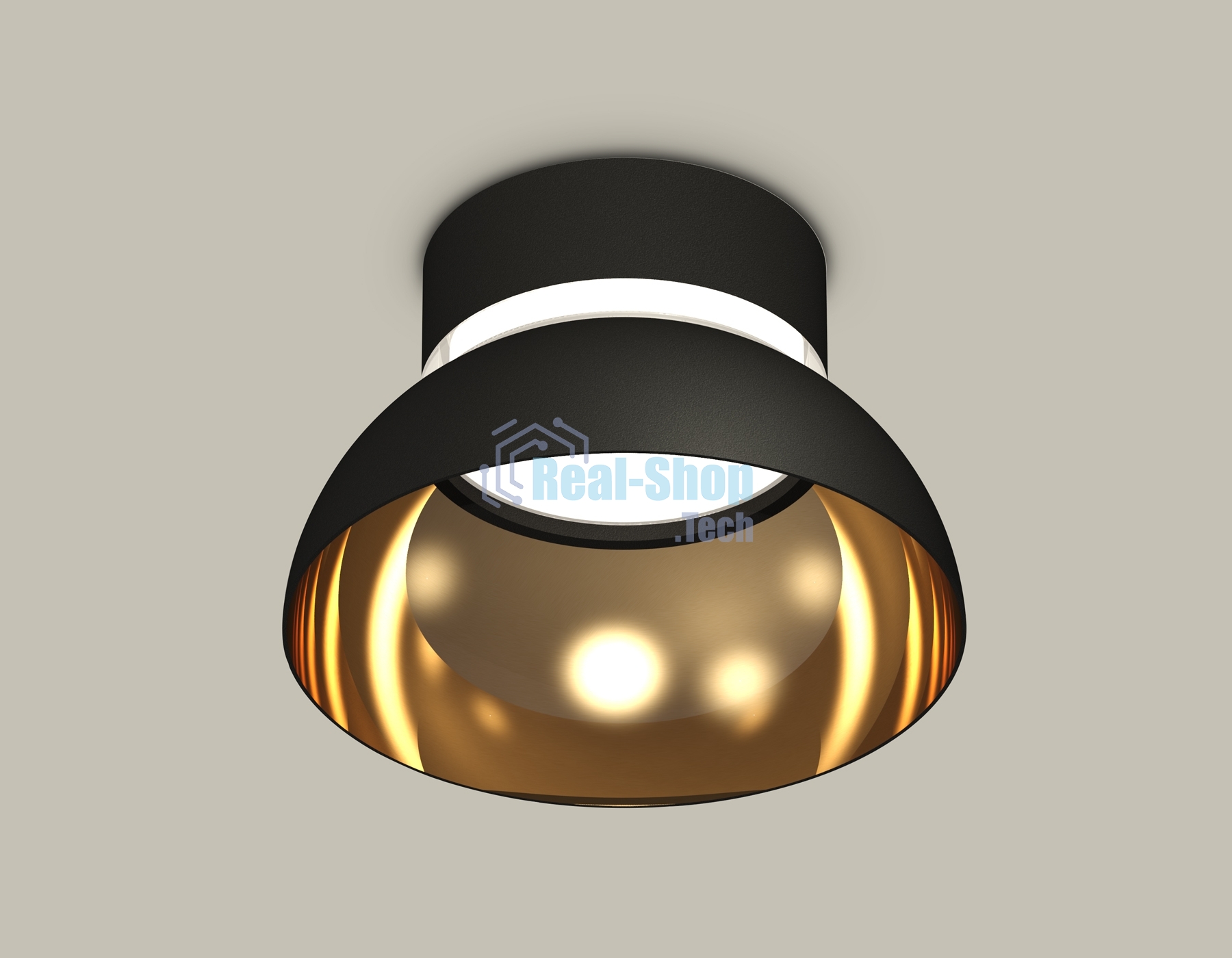 Светильник Ambrella Light XS8102036 SBK/PYG/CL черный песок/золото желтое полированное/прозрачный GX53 (C8102, N8145)