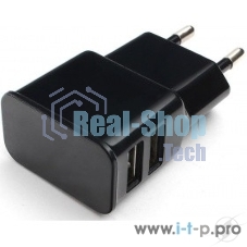Сетевое зарядное устройство Cablexpert MP3A-PC-12 100/220V - 5V USB 2 порта, 2.1A, черный