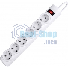 Сетевой фильтр Defender DFS 155 5.0 m, 6 розеток, белый
