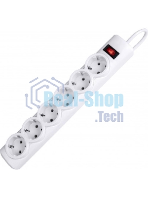Сетевой фильтр Defender DFS 155 5.0 m, 6 розеток, белый