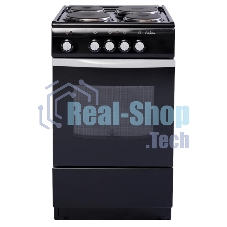 Плита электрическая De Luxe 5004.12э черный, конфорок 4 шт, духовка 46 л, 50 см x 85 см x 50 см