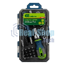 Отвертки Сибртех реверсивные с набором бит и торцевыми головками, 41 шт