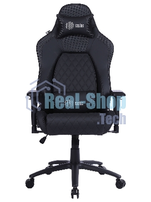 Кресло Cactus CS-CHR-130 черный, экокожа, подголовник