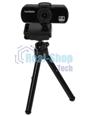 Веб-камера ExeGate Stream C940 2560x1440, 30 кадр/с, USB Type-A, микрофон (шумоподавление), универсальное крепление, штатив в комплекте