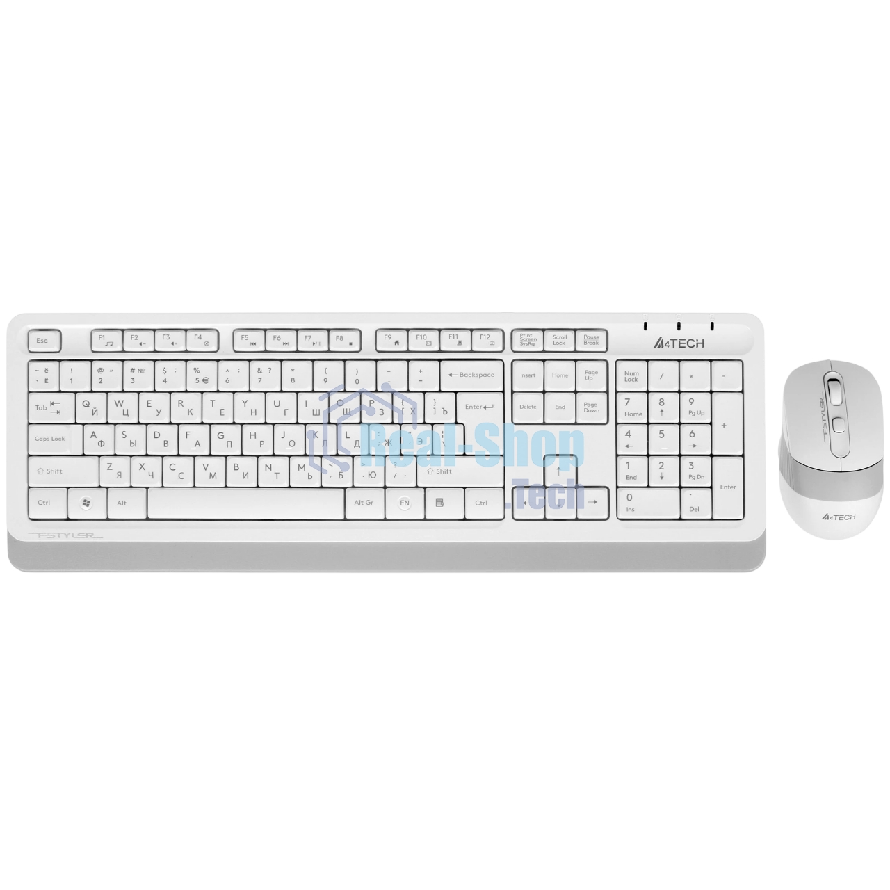 Комплект клавиатура+мышь A4Tech FStyler F1010 проводной, USB, 1600 DPI, белый/серый
