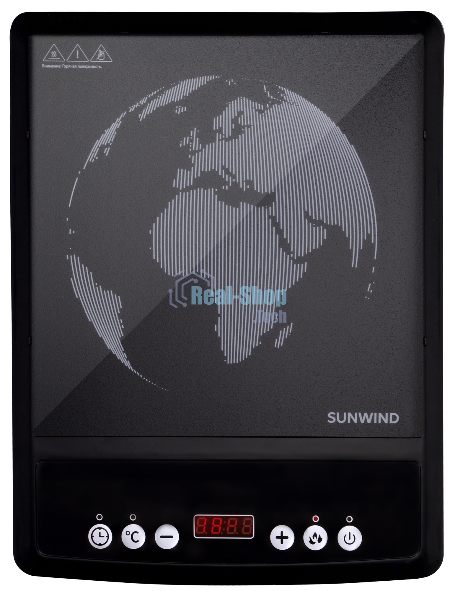 Плита настольная электрическая SunWind SCI-0501 чёрный, 1.4 кВт, индукция, конфорки - 1, стеклокерамика, сенсор