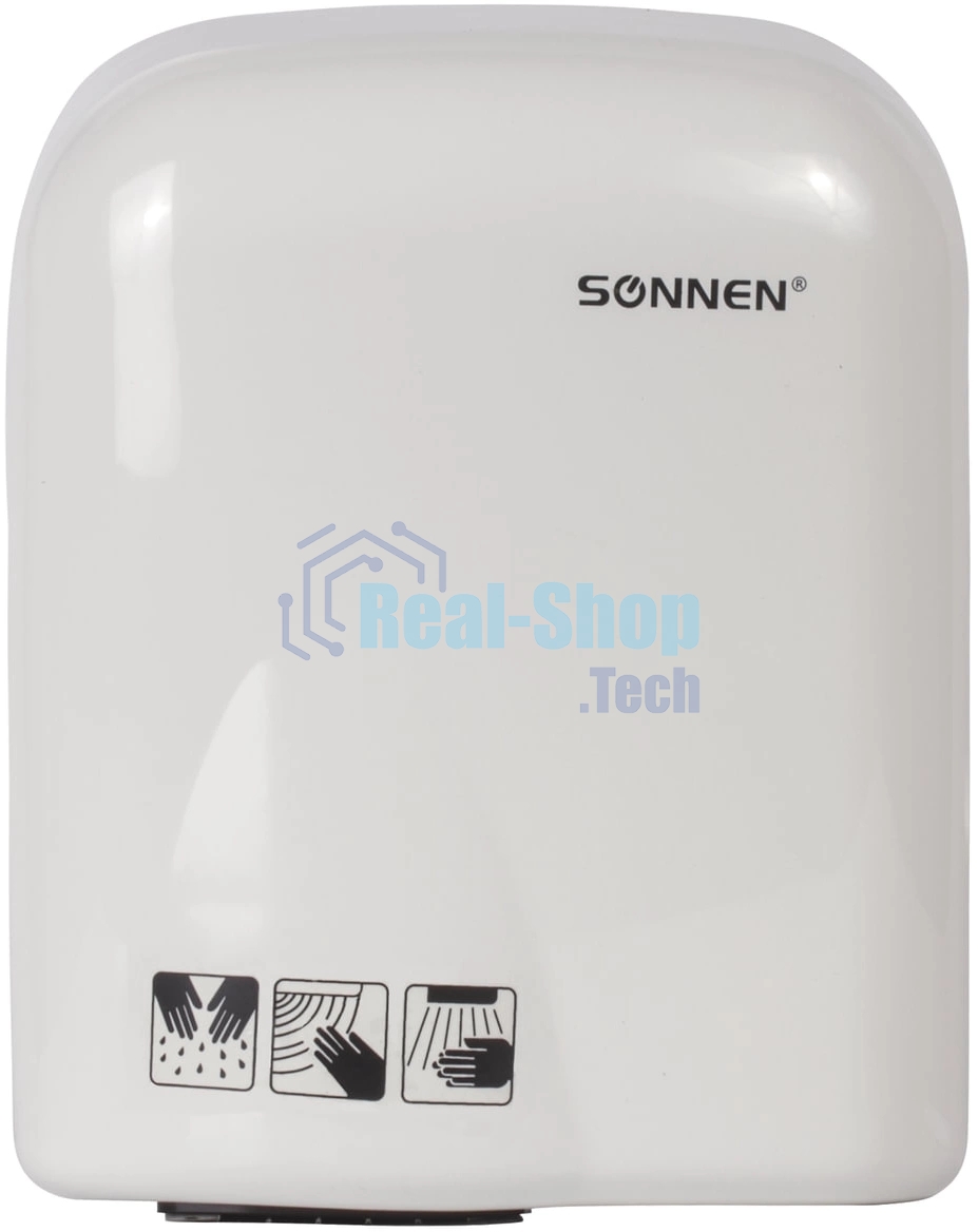 Сушилка для рук SONNEN HD-165, 1650 Вт, пластиковый корпус, белая, 604191