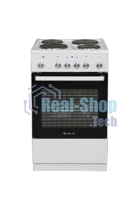 Плита электрическая De Luxe 5004.16Э белый, конфорок 4 шт, духовка 46 л, 50 см x 85 см x 50 см