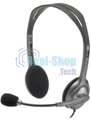 Гарнитура Logitech H110 серебристый, проводная, 3.5 мм