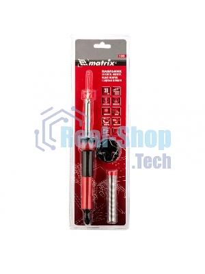 Паяльник Matrix пл.ABS, класс защиты 1, индикатор,медный наконеч. с долговеч. покрытием, 30W