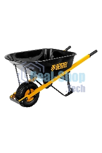 Тачка строительная Denzel усиленная, объем 140 л, 230 кг, колесо 15х6.00-6