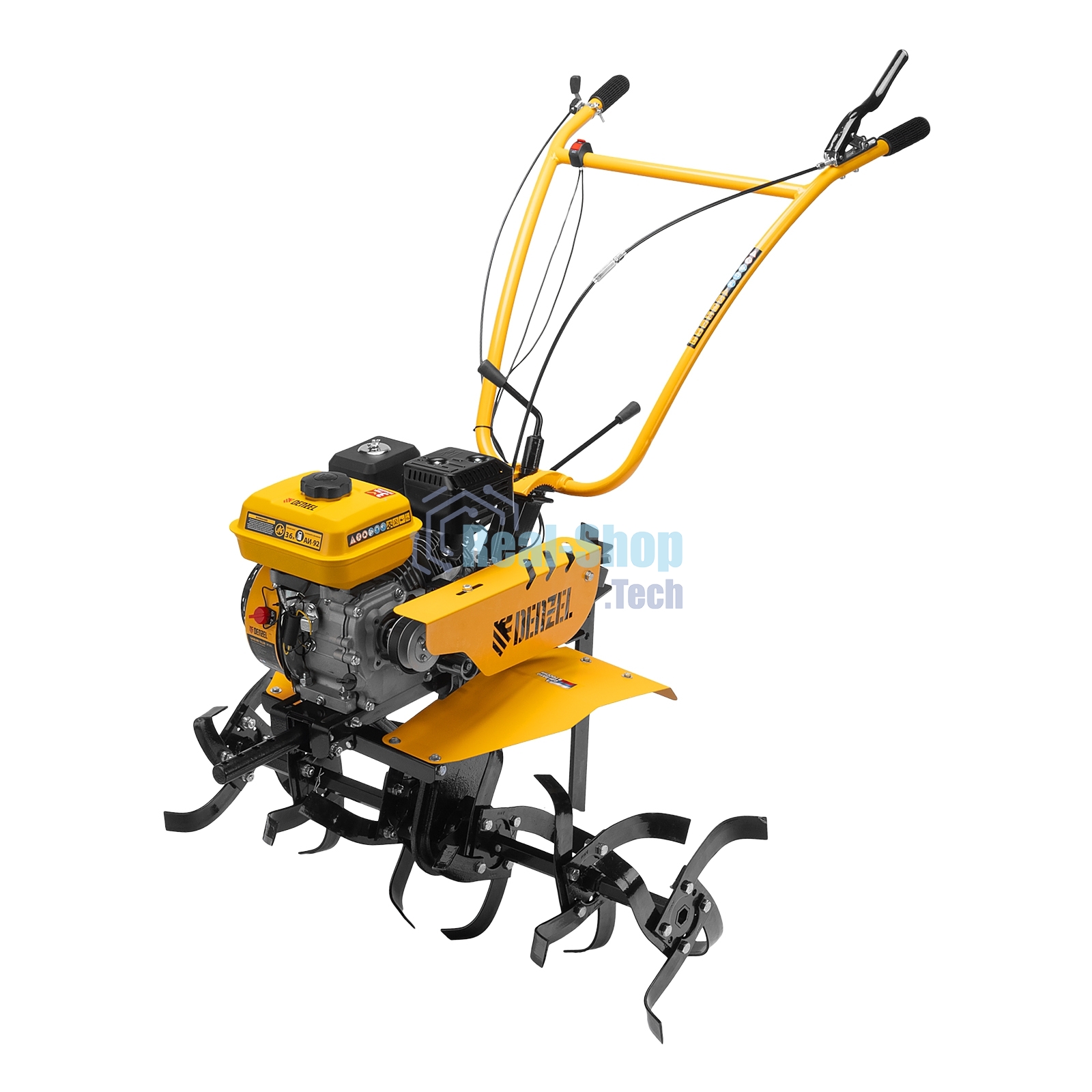 Мотоблок Denzel DPT-370S, 7 л.с., ремен.сцеп, фрез 3х4, ШОМ, передачи 3В/1Н