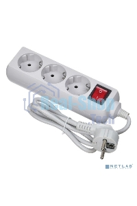 Сетевой фильтр Buro 300SL-1-G 1м (3 розетки) серый (пакет ПЭ)