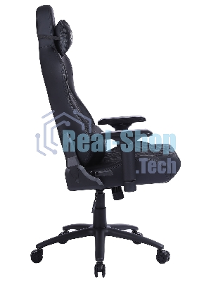 Кресло Cactus CS-CHR-130 черный, экокожа, подголовник